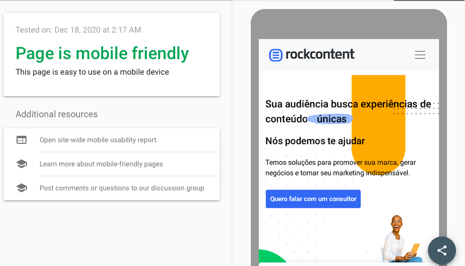 Make sure your site is mobile-friendly