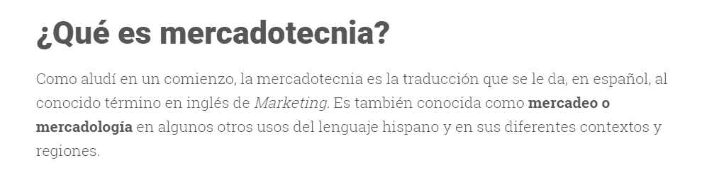 content on marketing, in spanish